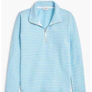 J. Crew Striped Terry half zip pullover, New with Tags, Size M